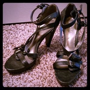 Qupid black strappy heels